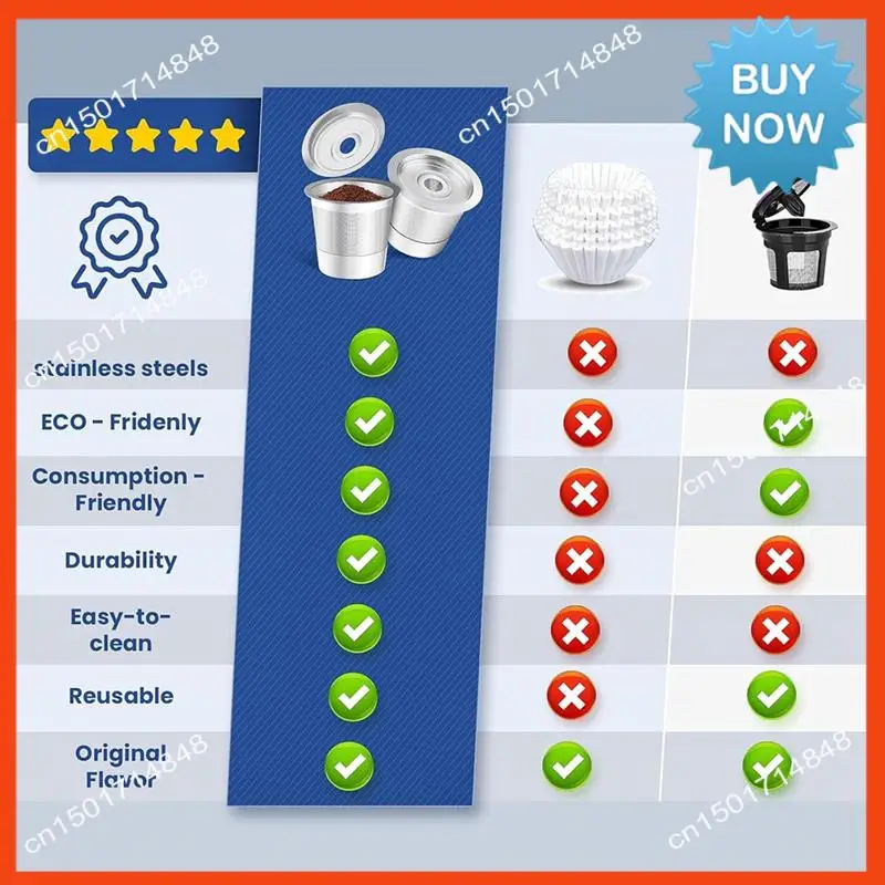 BISM 재사용 가능한 K 컵 및 커피 포드 Keurig 용 스테인레스 스틸 리필 형 K 컵 금속 K 컵 커피 포드 커피 양조 액세스