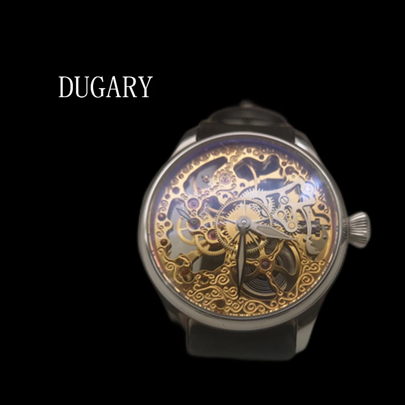 DUGARY Trend automatic mechanical watch 44mm original vintage Waterproof Men Watches Business hollow luxurious Wristwatch