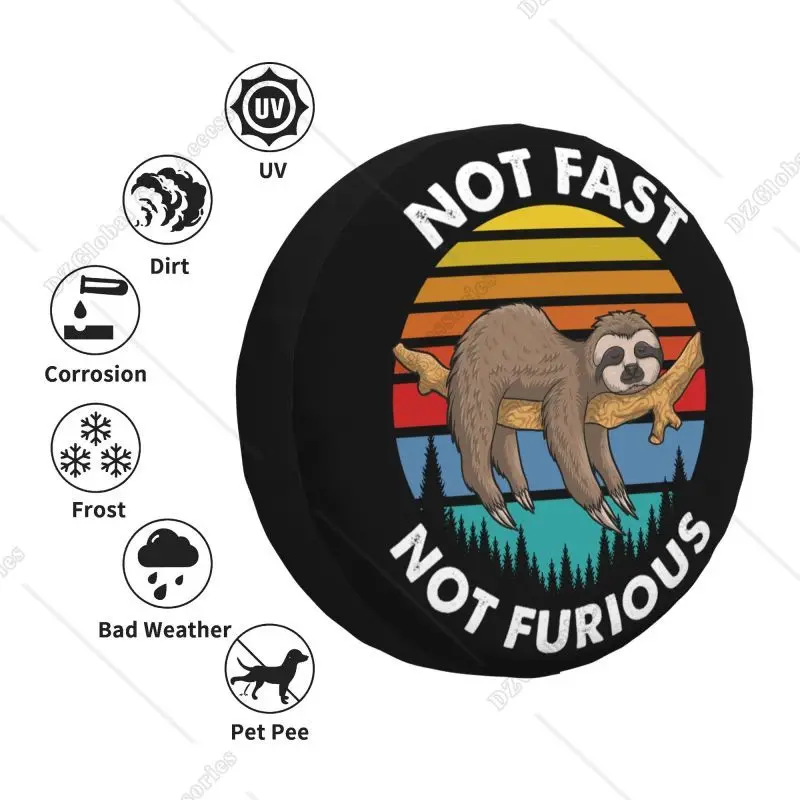 Custom Not Fast Not Furious Sloth Spare Tire Cover for Jeep Toyota Mitsubishi 4WD 4x4 RV Car Wheel Protectors 14\