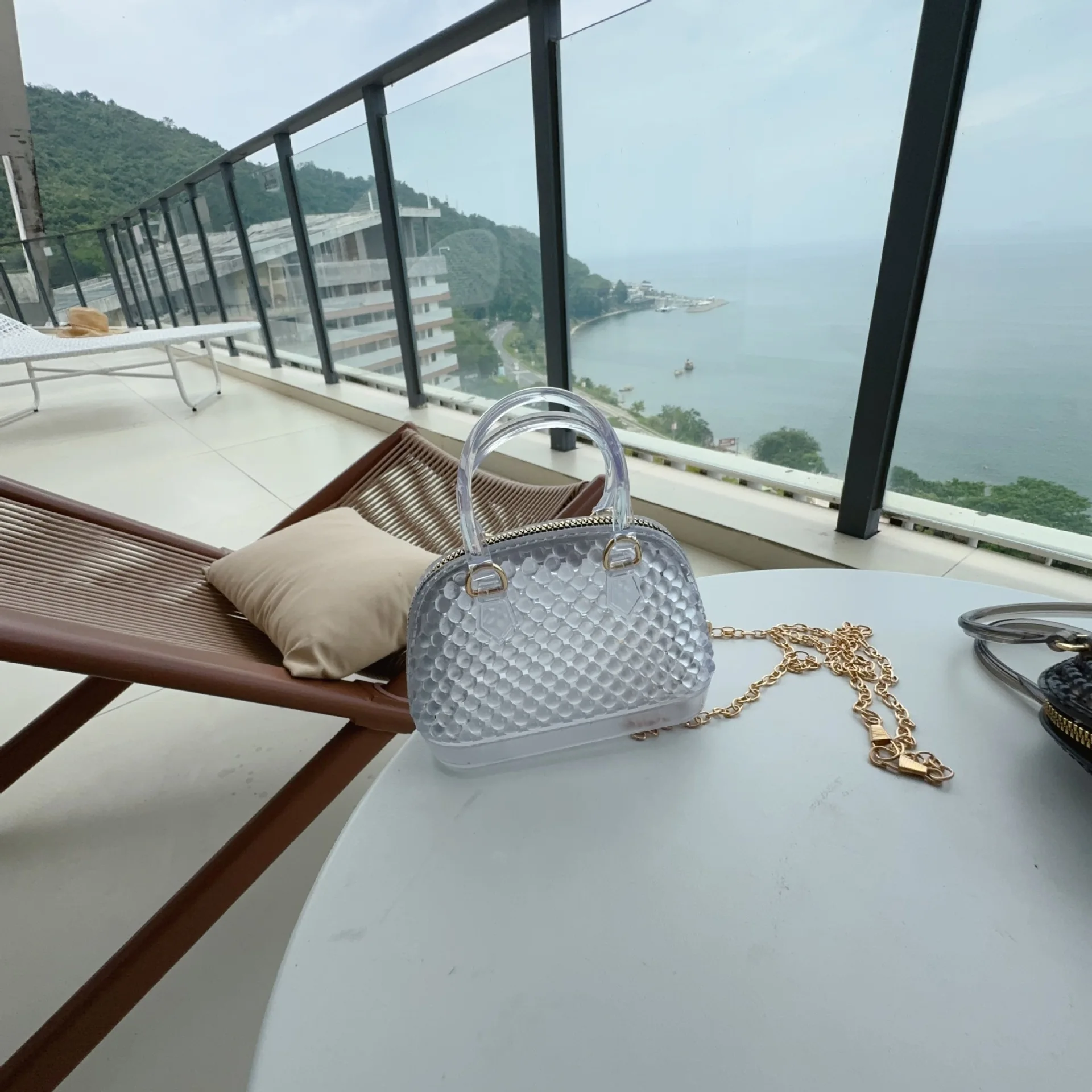 Fashionable Mini Shell Pearl Jelly Chain Crossbody PVC Material girls Shoulder Bag Stylish Summer Handbag from Mainland China
