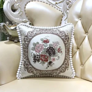 European -style luxury pillowcase sofa, living room pillows, bedside back, embroidery, large, removable lid 10 main sales luxury embroidered pillows - №3