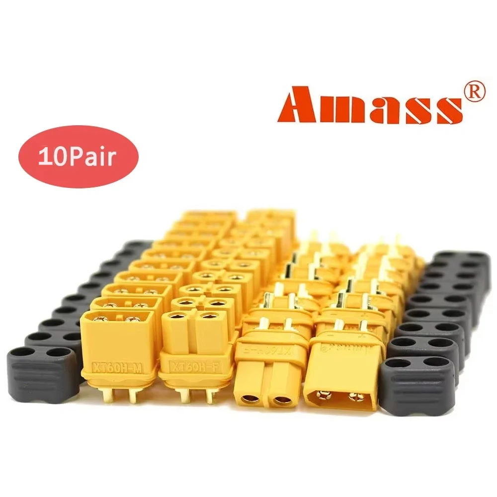 10 Paar Amass XT60 XT60H Bullet-Steckverbinder, männlich und weiblich, Stromstecker, Stromversorgung, RC, LV, Lipo, Batterie, Motor, 3D-Drucker