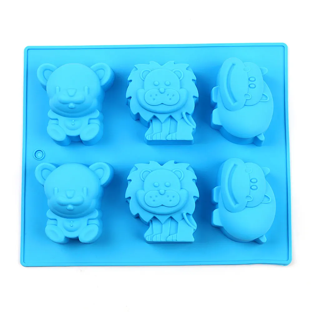 Jelly Pudding Dessert Mousse Baking Mould Handmade Lion Cow Silicone Mold Cake Tool