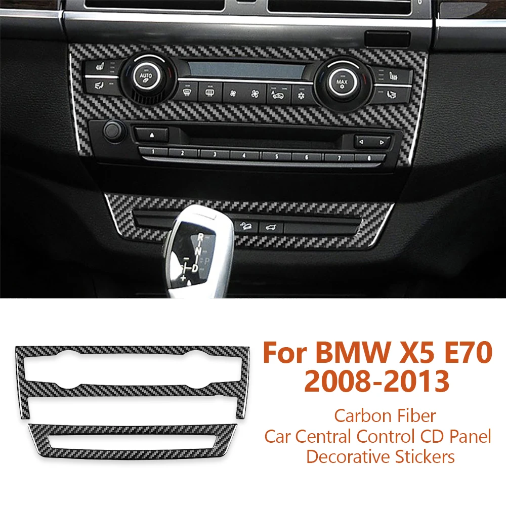 

For BMW X5 E70 X6 E71 2008-2013 Car-styling Carbon Fiber Car Central Control CD Panel Decorative Stickers Inter Auto Accessories