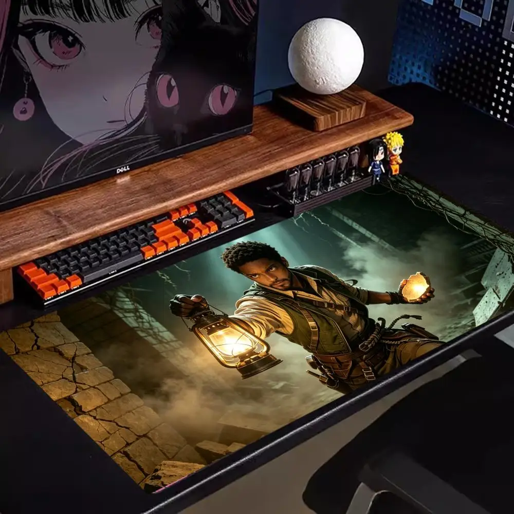 Ancient dungeon lantern explorer fantasy large size playmat retro adventure mat for trading card games