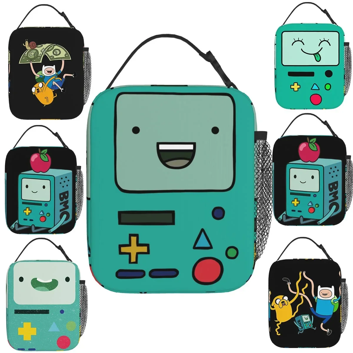 Anime BMO Lunch Bag Isolado, Sacos de Piquenique Reutilizáveis, Refrigerador Térmico, Lancheira, Tote para Mulheres, Trabalho, Escola Infantil