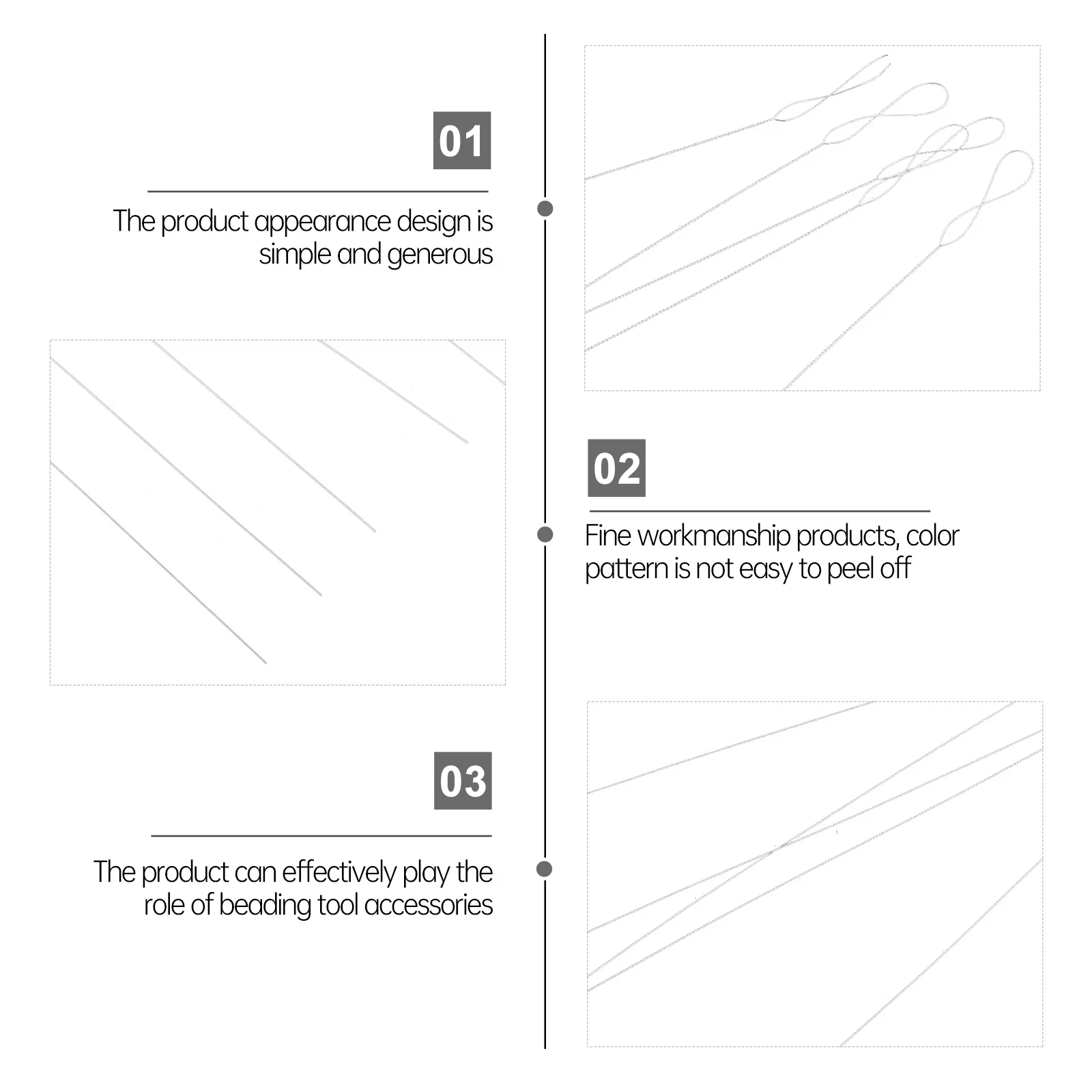 

5Pcs Beading Needles Metal Polished DIY Jewelry Making Tools Perfect for Necklace Bracelet Beaded Threading Needles