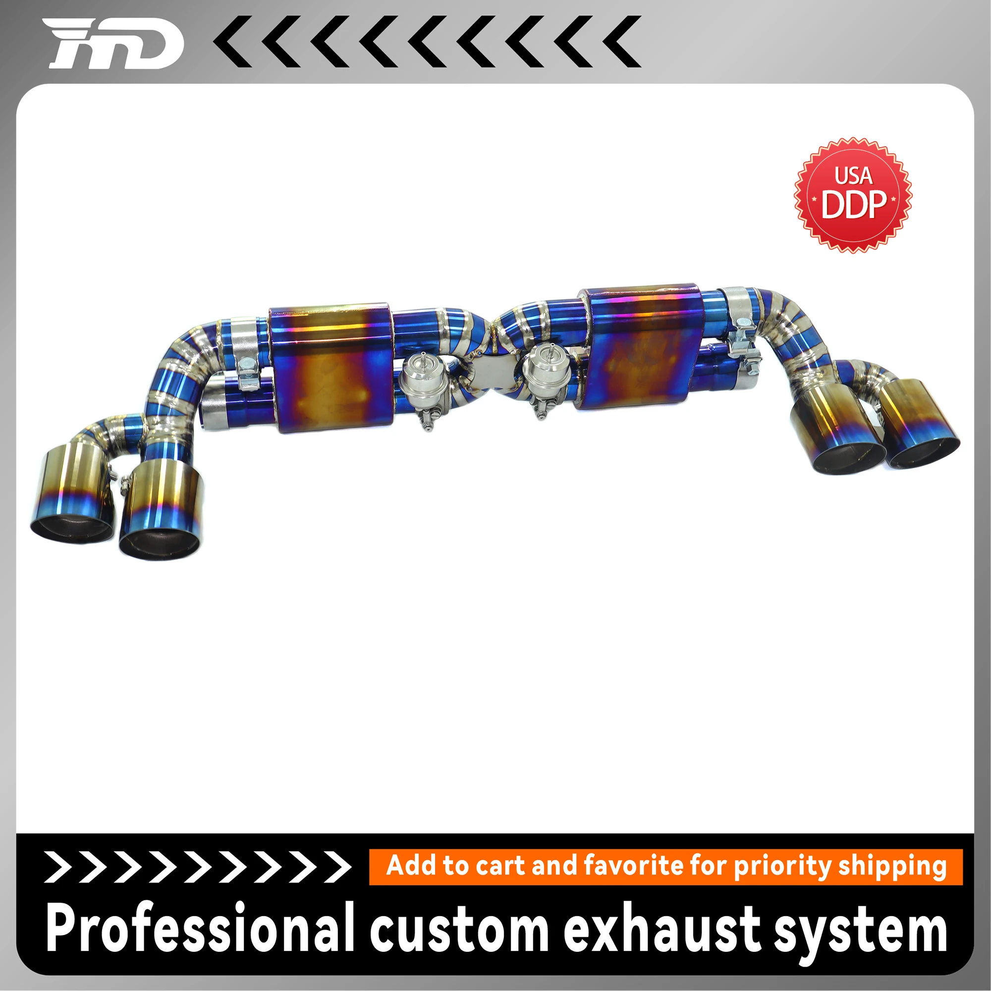 

HMD Premium Ti Upgrade for Porsche 911 991.2 3.0T Valved Exhaust System Switch Between Quiet Loud Modes Complete Kit