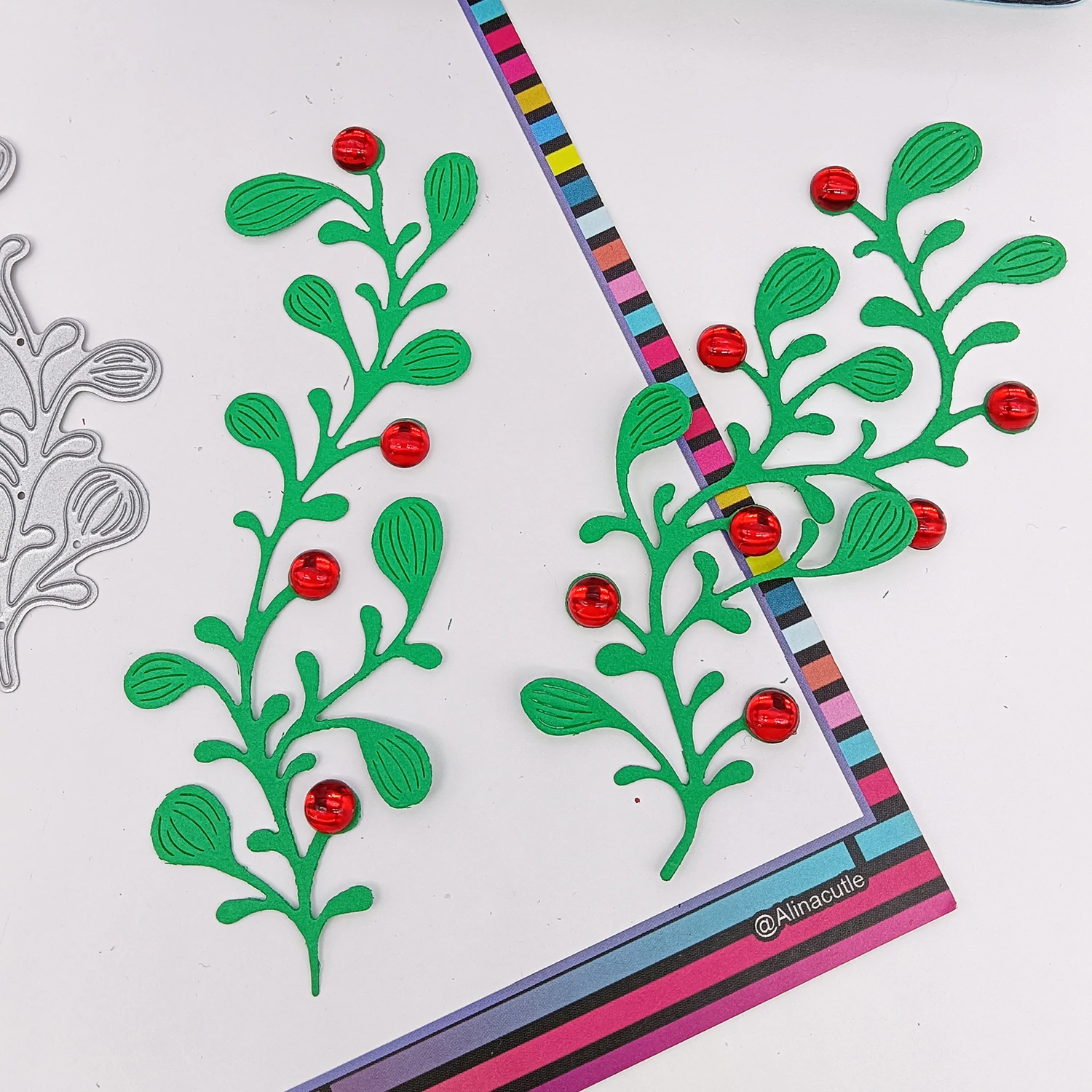 Alinacutle Leaf Set Metall-Stanzform für Weihnachtsgeschenk, Papierhandwerk, handgefertigte Kartenherstellung, DIY-Grußkarte, Scrapbooking