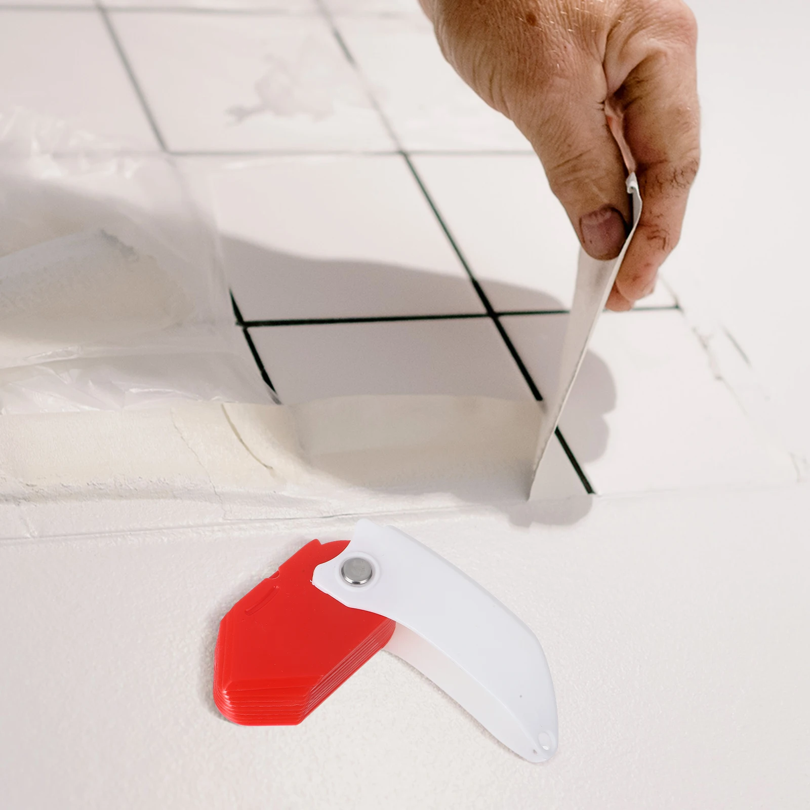 

3pcs Multifunctional Tile Tool Set: Foldable Caulk Remover Grout Applicator Wear-Resistant Smoothing Scraper For Home Renovation
