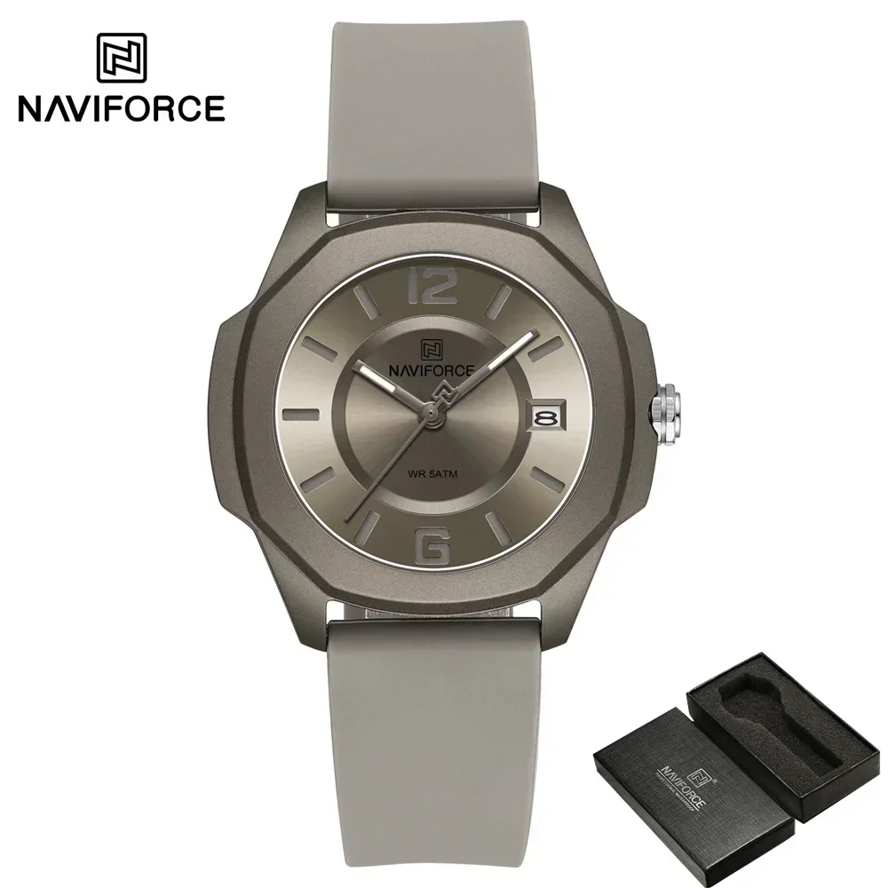 NAVIFORCE NF7107 женские часы лучший бренд класса люкс модные оригинальные женские силиконовые браслеты для девочек повседневные элегантные часы