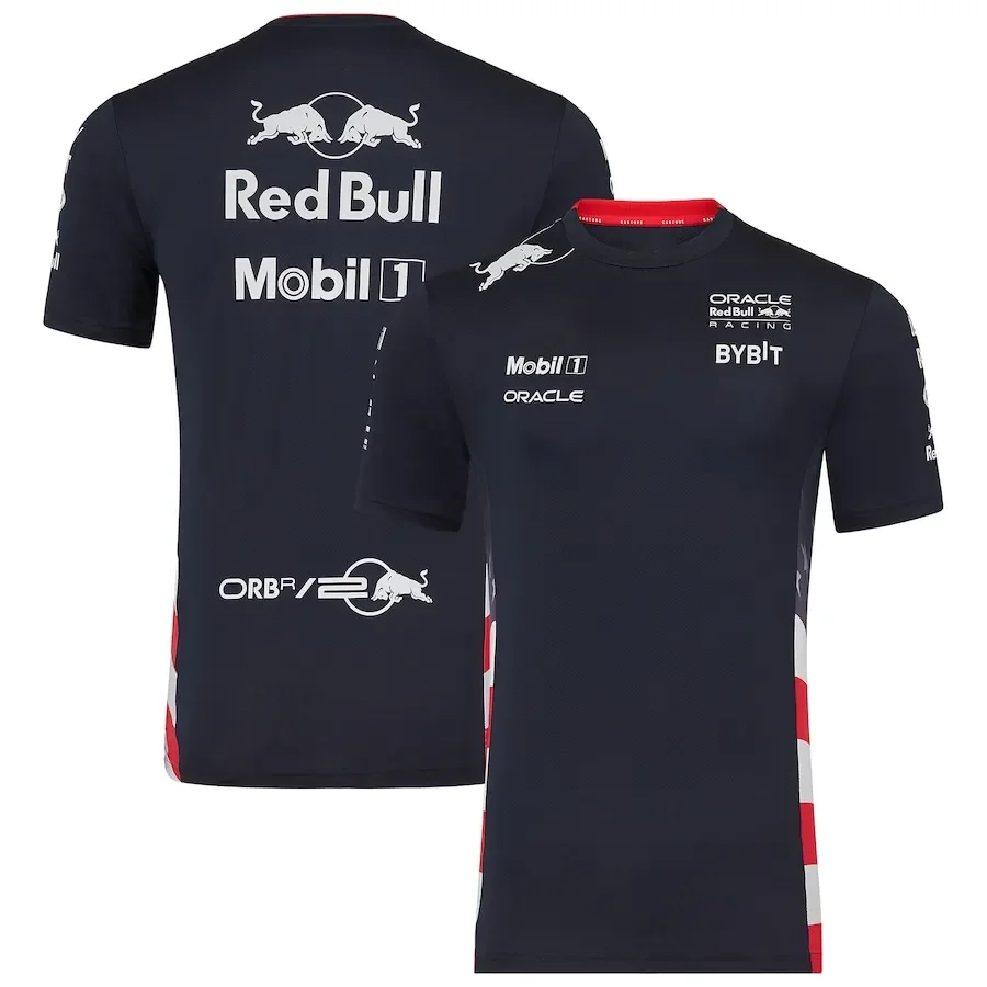 2025 Red Bull Sportswear Men's Fitness T-shirt Sports Running Tops Summer Red Bull Racing Training Suit High Brand Men's T-shirt image 5