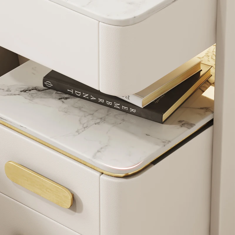 Smart Bedside Table - Solid Wood Nightstand with Large Storage (Modern Intelligent Design, Multi-Compartment Organization