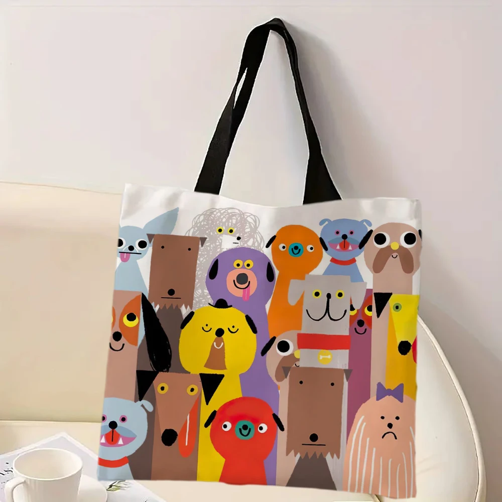 

Puppies Handbag Women Casual Totes Underarm Top Handle Bag Lady Shopping Travel Bags 7.3
