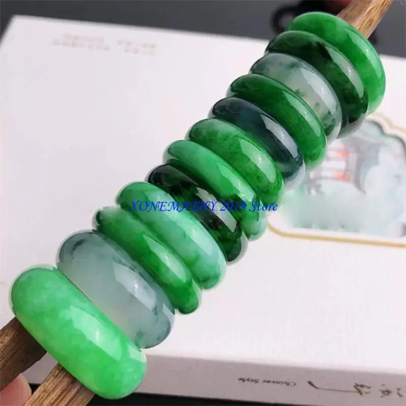 F42F Acrylic Imitation Jade Rings Simple Gradient Color Stackable Ring Jewelry