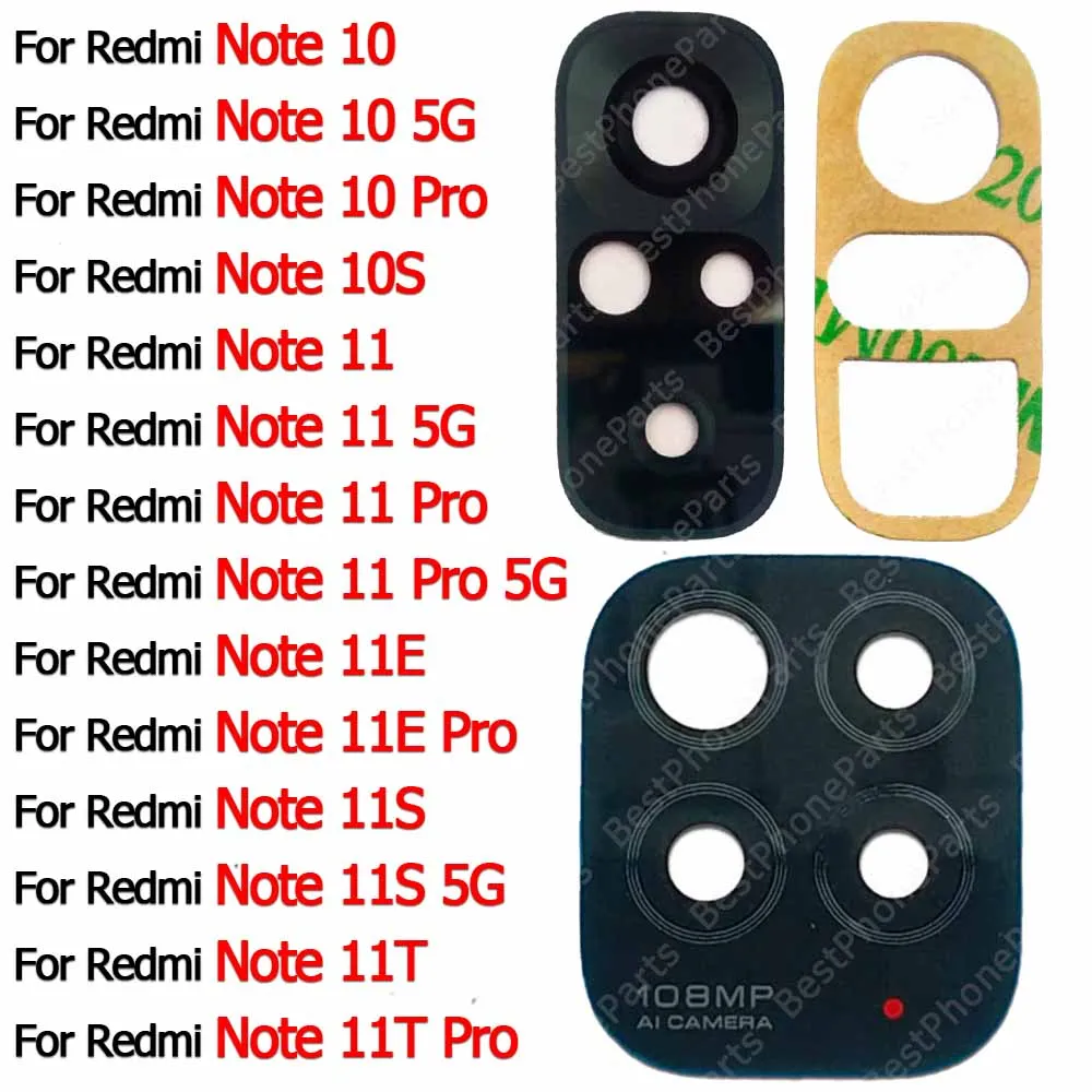 

For Xiaomi Redmi Note 10 Pro Max 10S 11 11E 11S 11T 5G With Adhesive Sticker Lens Cover Replacement Rear Back Camera Lens Glass