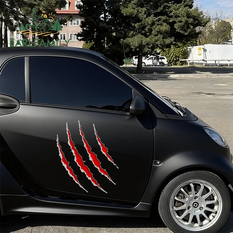

EARLFAMILY 43 см наклейки на автомобиль с изображением следов когтей животных, наклейки на лобовое стекло и зеркала заднего вида, практичные водонепроницаемые виниловые аксессуары для автомобиля