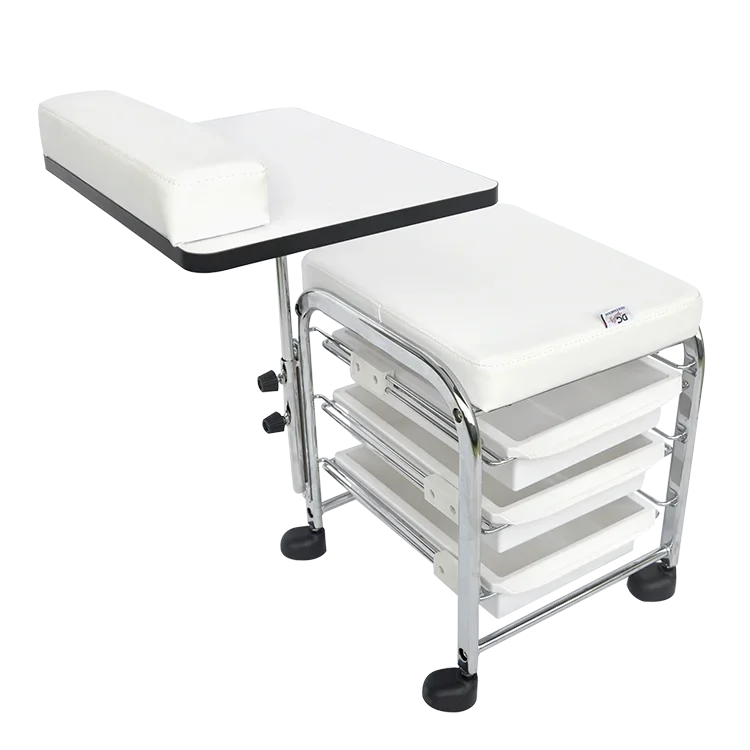 Fashionable Modern Metal Nails Supplies Salon  Nail table Salon Furniture Manicure Chair With Drawers Equipment Spa Trolley Cart