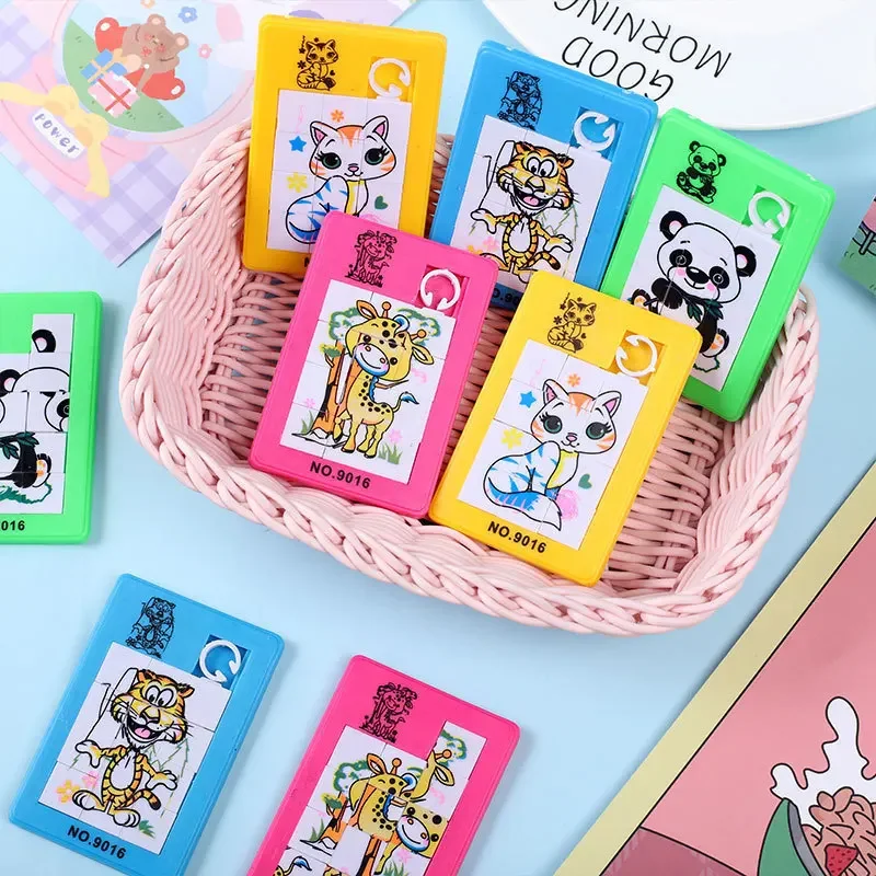 10Pcs Cartoon Animal Panda Move Jigsaw Puzzle Educational Toys for Kids Birthday Party Favors Baby Shower Souvenir Pinata Filler