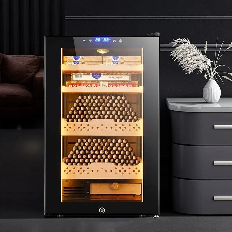 

Electronic cigar cabinet intelligent constant temperature and humidity air cooling Spanish cedar wood bare small moisturizing