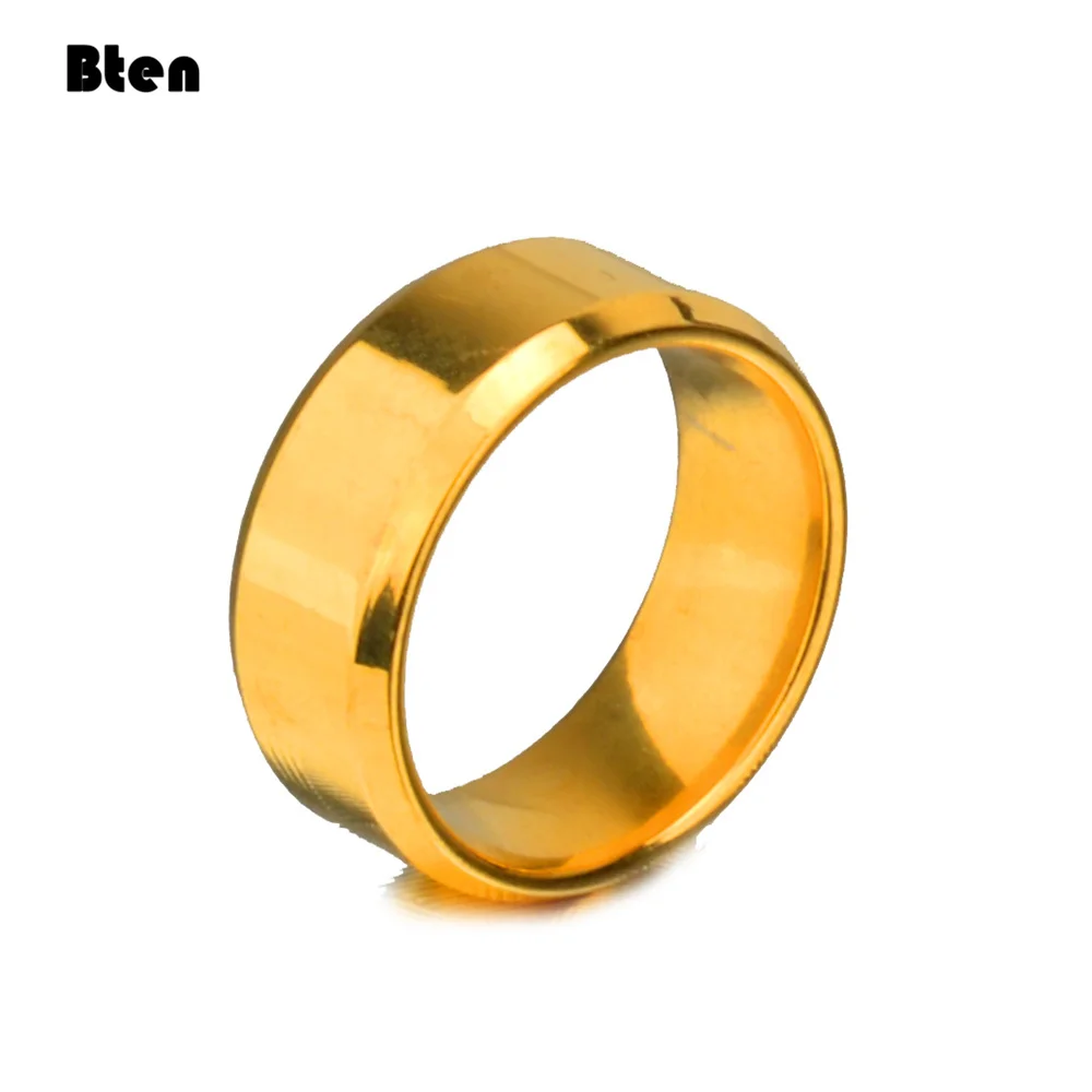 Bten  Fashion Charm Jewelry ring men stainless steel Black Gold Silver Color Rings For Women and Men