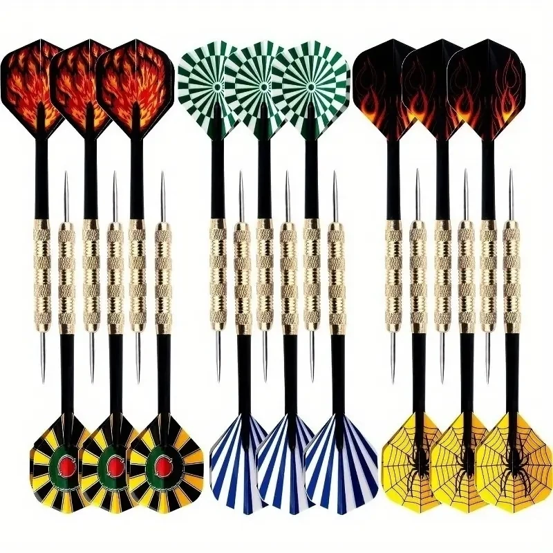 18 Pcs/set Of Professional Darts Combination With Steel Tips Durable And Improved Accuracy Suitable For Training And Competition