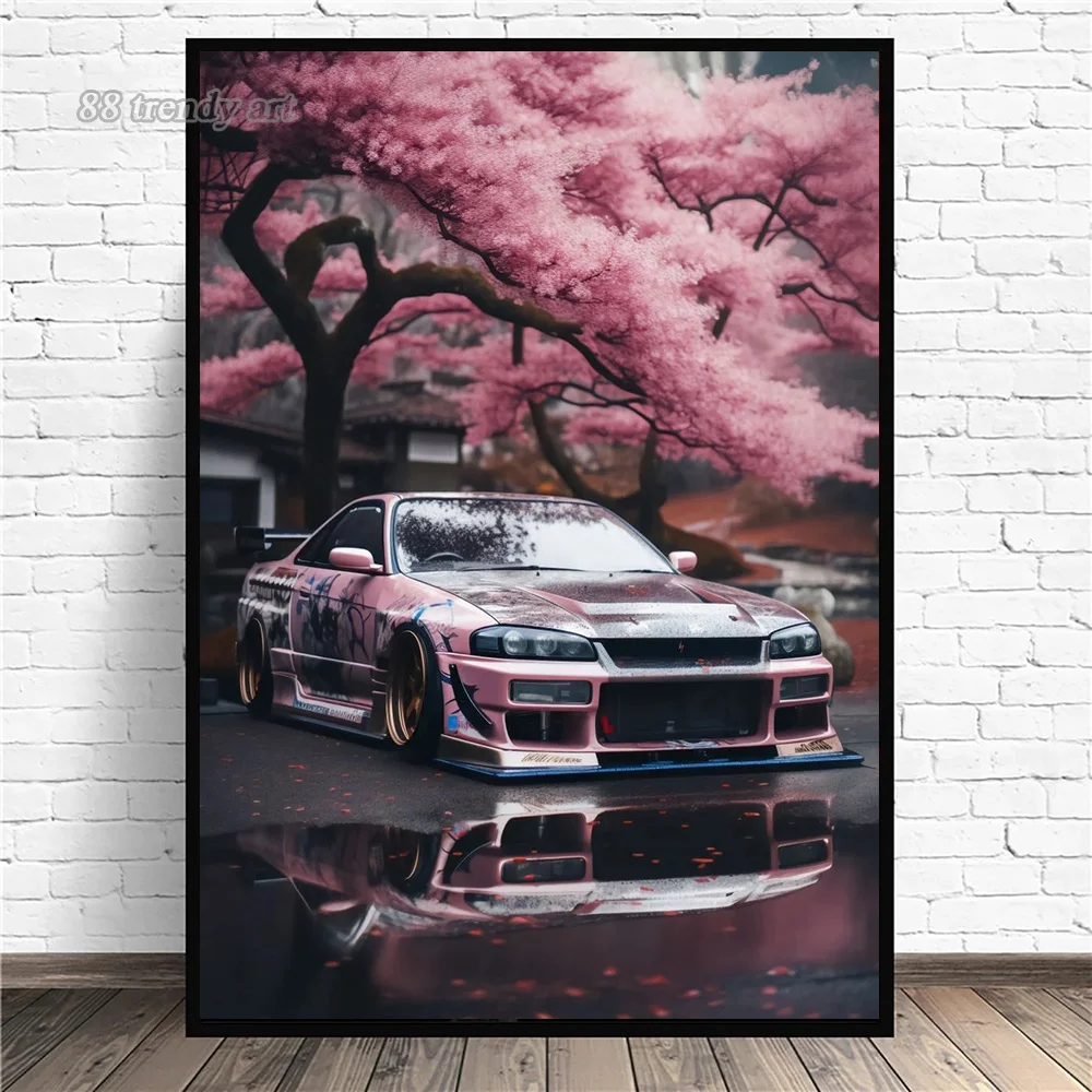 Retro Trending Super Car poster auto arte giapponese Vintage Wall Art Canvas Painting murale Picture for Living Room Home Decor