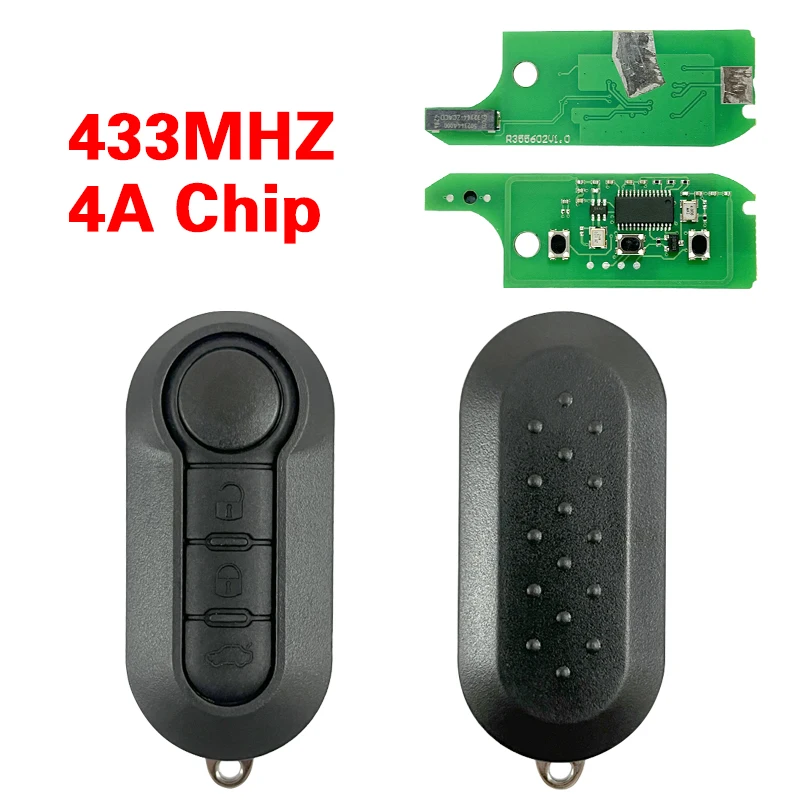 CN017041 Flip key PN A2C86460000 4A chip 433.92mhz for Fiat STRADA MOBI UNO FIORINO E MAIS 3 button Car Remote