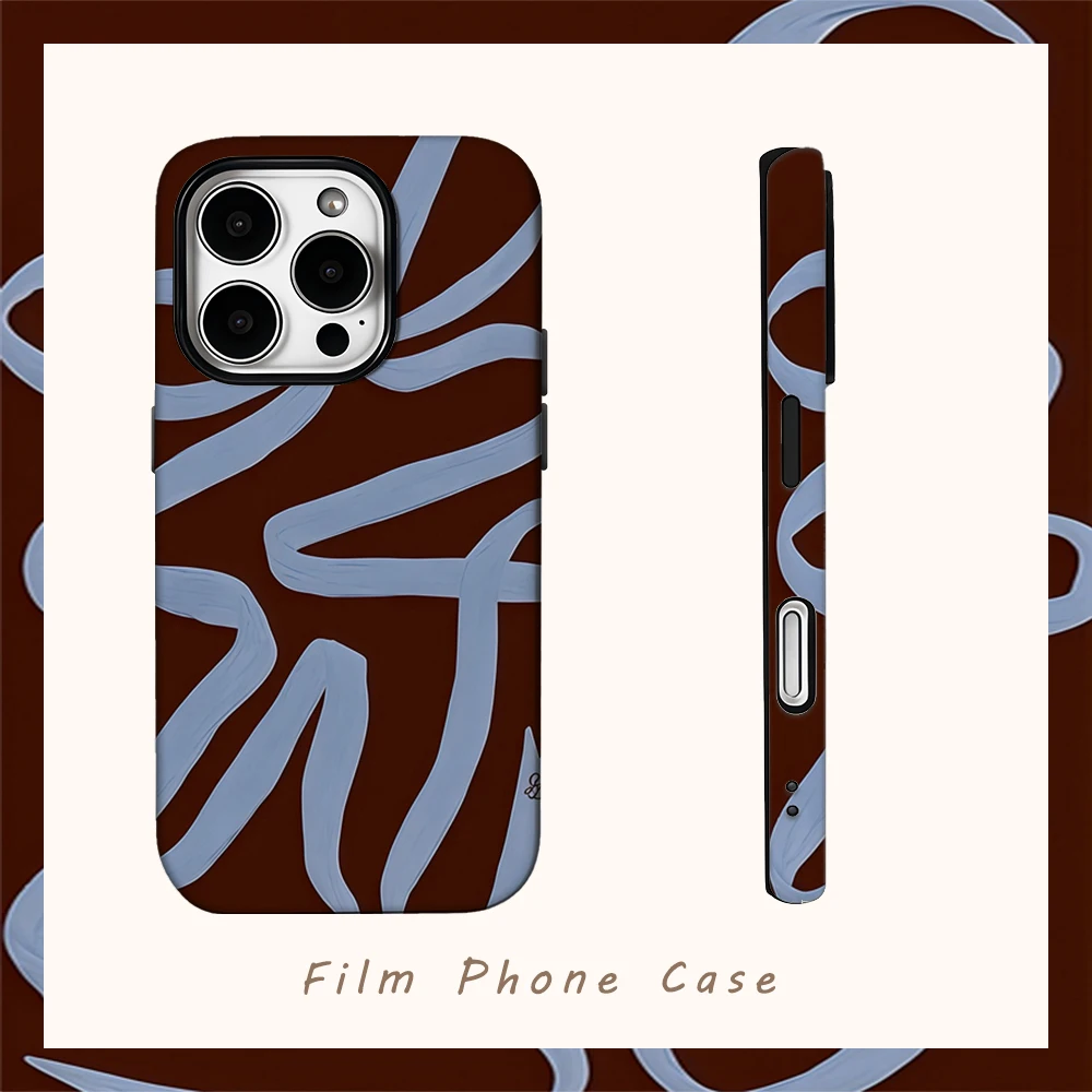 MOCHA RIBBON Handyhülle für IPhone 16 15 14 13 12 11 X XS XR XSMAX 7 8 Pro Max Plus Doppelschichtige Rückseite