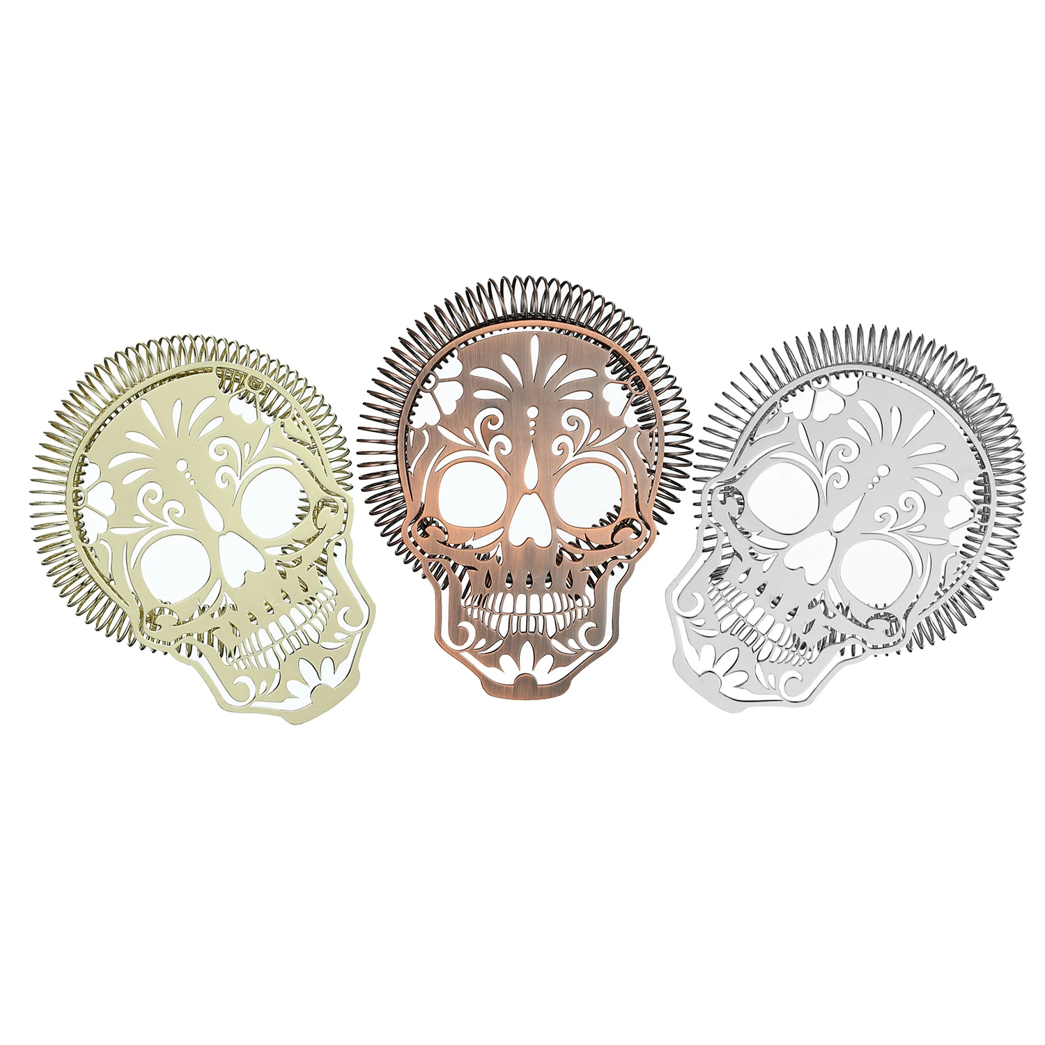 Skull Shape Bar Cocktail Strainer Hawthorne Strainer Stainless Steel
