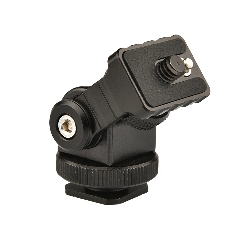 Vlogmagic-soporte giratorio e inclinable para Monitor, adaptador de zapata para micrófono, luz Led para vídeo