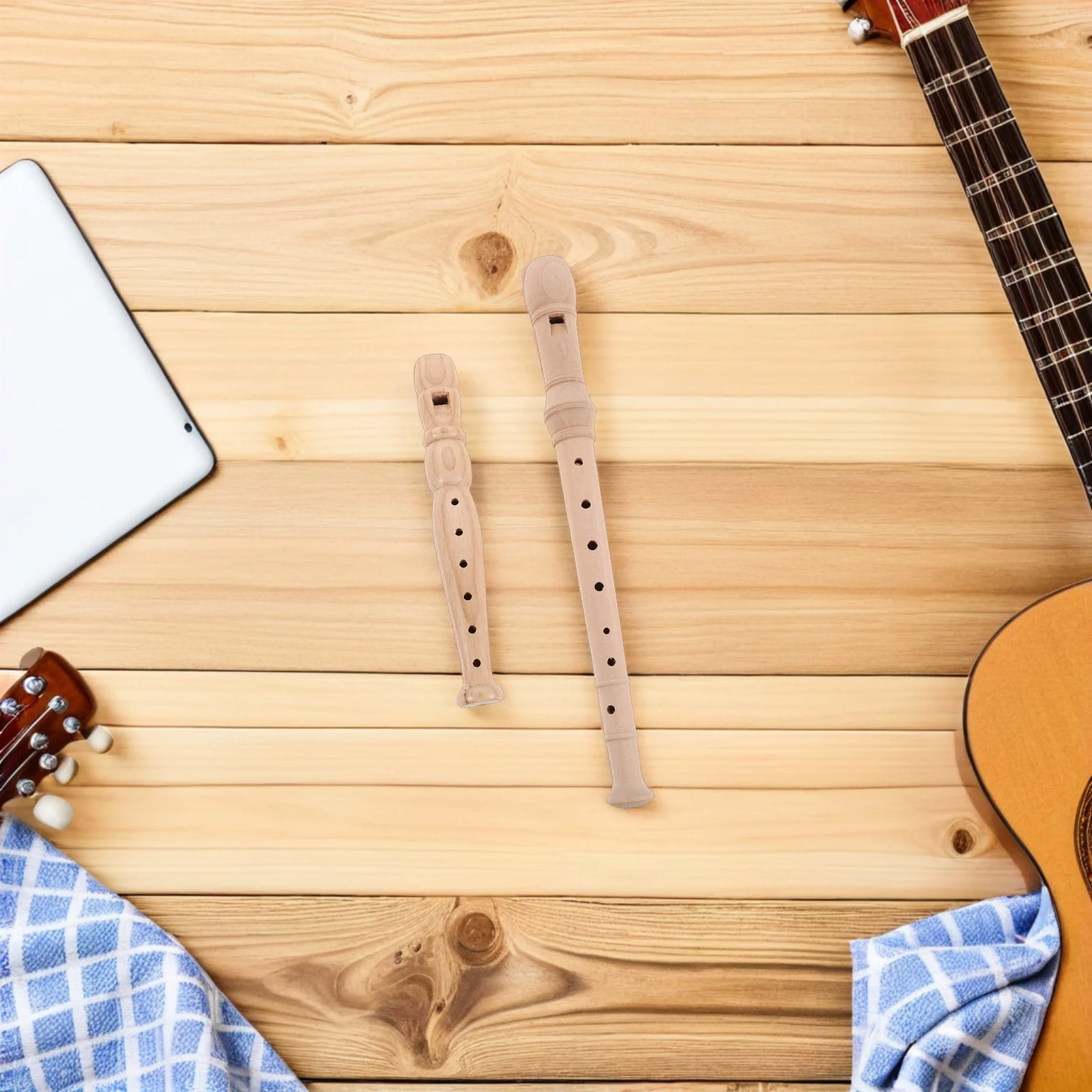 

2 Pcs Clarinet Recorder Instrument for Kids Wood Music School Flute Musical Wooden Soprano Woodwind