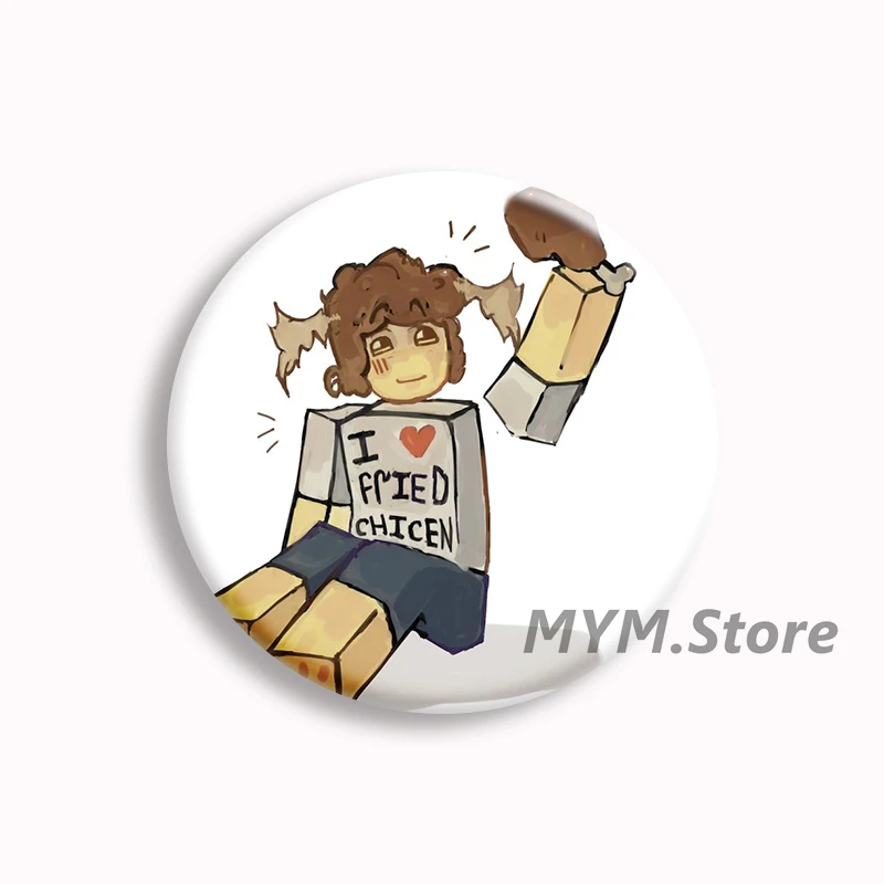 I Love Fried Chicken Shedletsky Anime Soft Button Pin Game Character Cartoon Brooch Badge Bag Decor Accessories Gamer Collect