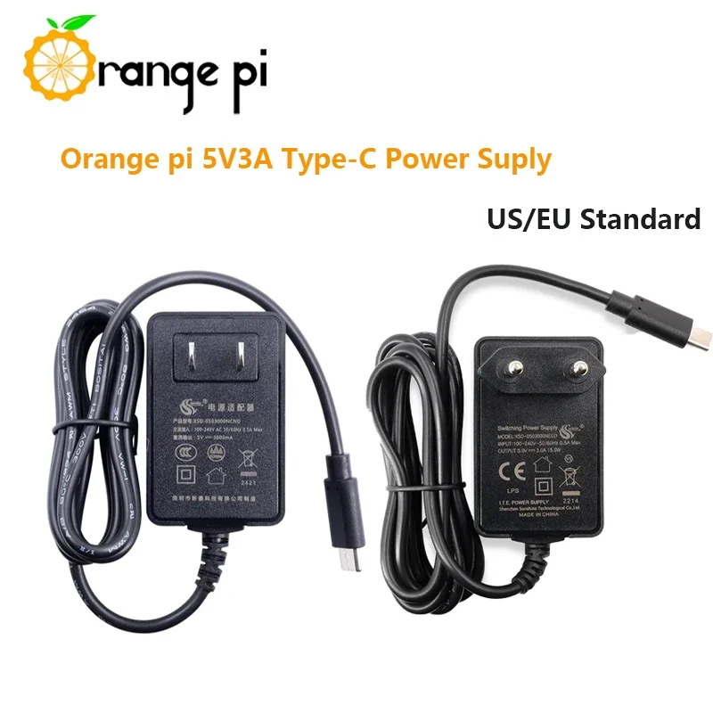 Orange Pi PC H3 1GB Quad-Core, zwart/witte behuizing, 5V3A Type-C EU/US-voeding, 2MP camera Optionele ondersteuning Android, Ubuntu, Debian