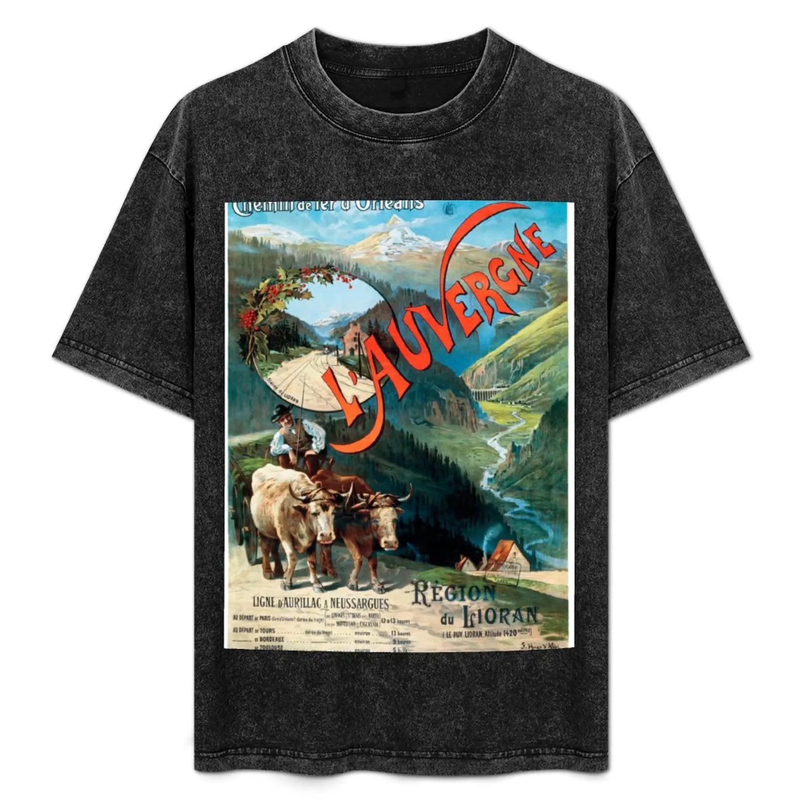 

L'Auvergne, French Travel Poster T-Shirt Basic All Season Solid T-Shirt