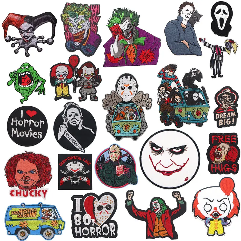 

Halloween Horror Killer Embroidery Patch Clothes Patch Clothes Sticker Iron on Patches T Shirt Decal DIY Decal Badge