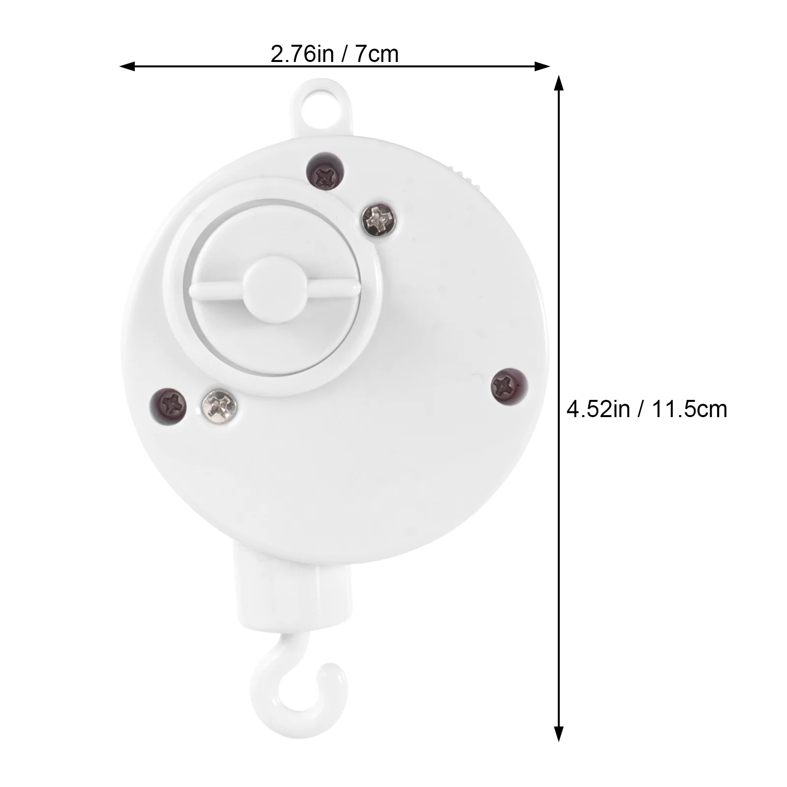 1개 아기 음악 상자 흰색 플라스틱 8x3.5x3.5cm 회전 고리 일시정지 기능 뮤지컬 모바일 홀더 DIY 유아용 모빌 벨