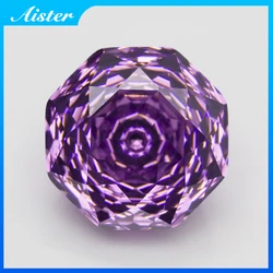 New 5A Purple Millennium Octagon Rose Cut Cubic Zirconia Loose Gemstones for Jewerly Making