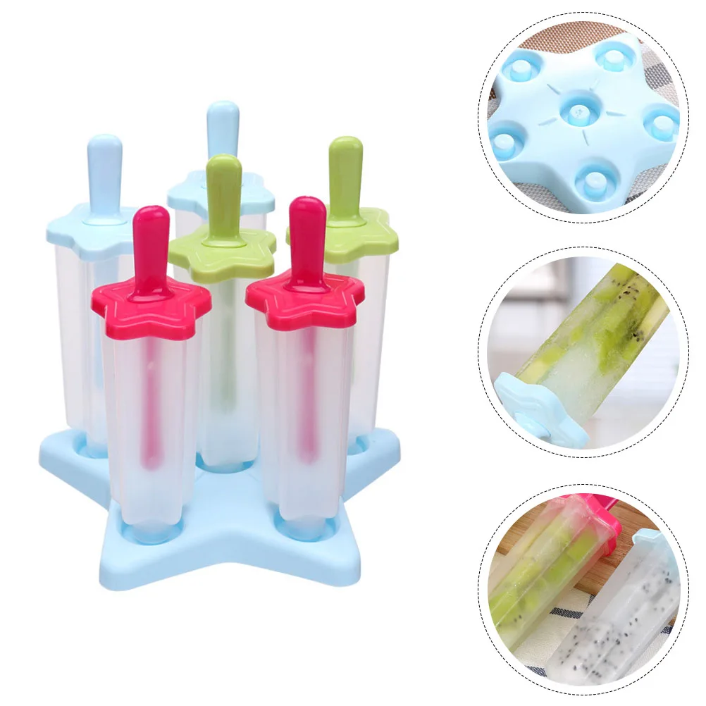 

Ice Cream Mold Star Shape DIY Lolly Maker Food Grade Silicone Kitchen Tool Homemade Ice Pop Freezer Tray Creative Design Low