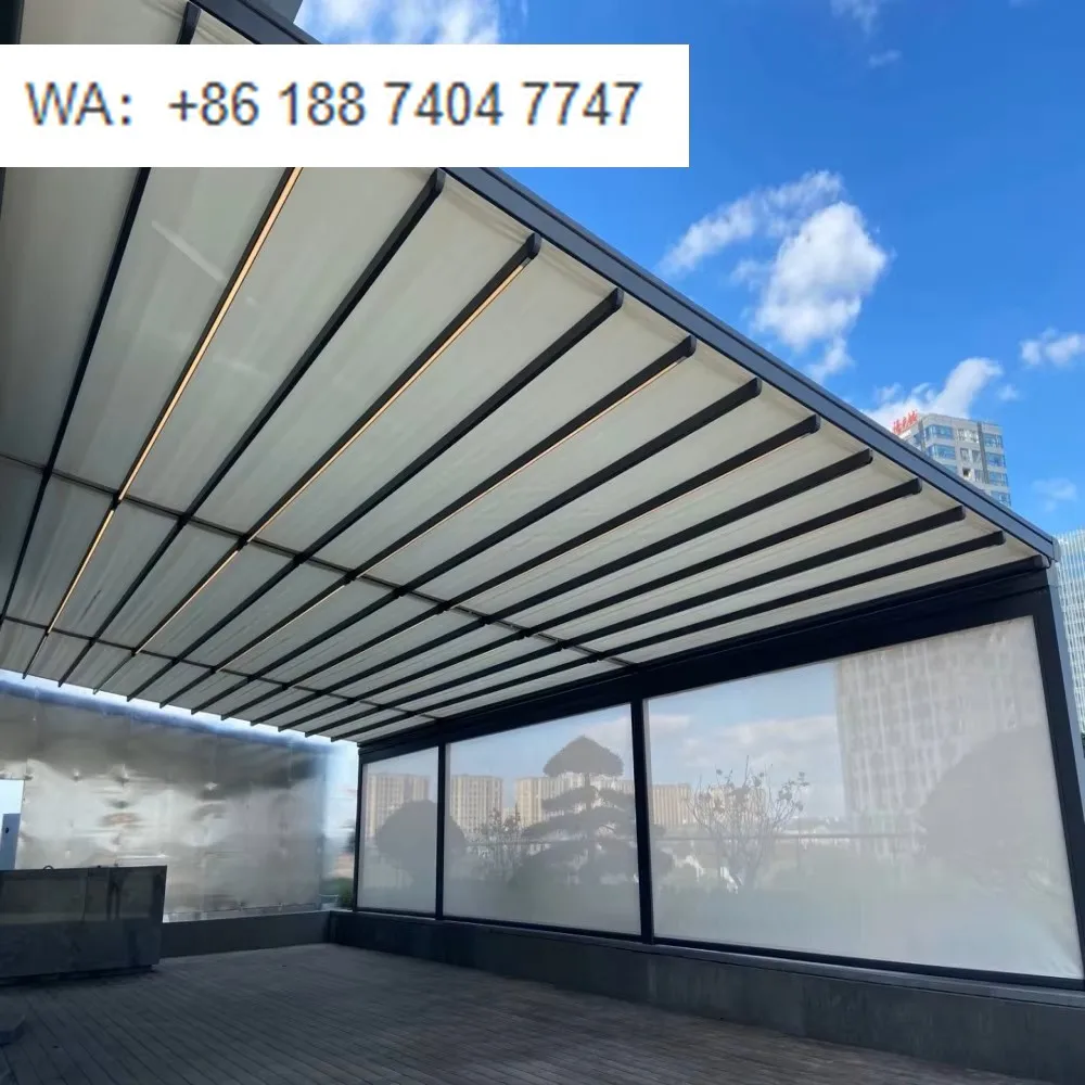 

Ветрозащитный моторизованный навес с дистанционным управлением, с боковыми стенками, с порошковым покрытием, водонепроницаемый, солнцезащитный, для виллы, балкона, сада, сертифицированный CE