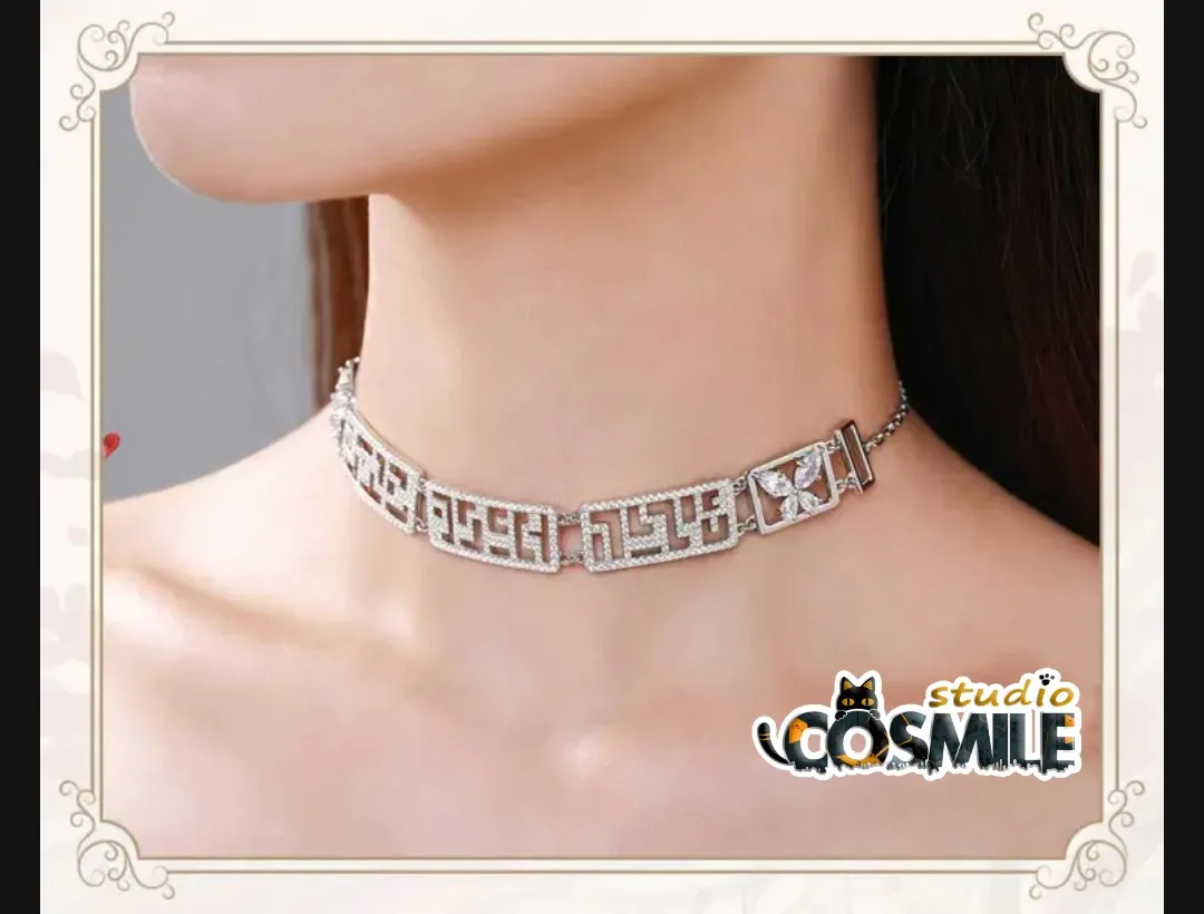 Anime Tian Guan Ci Fu Official Original TGCF Hua Cheng Xie Lian Balletcore Woman Fashion Headband Choker Necklace Cosplay