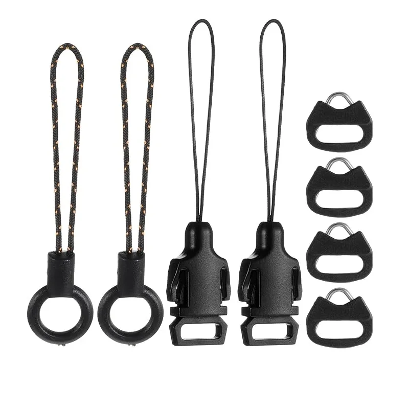 8-teilige Schnellverschluss-Schnalle für DSLR-Kameragurt, dreieckiger Schlaufenadapter mit ABS-Kappe, Mini-Split-Ring-Anschluss für Kameras