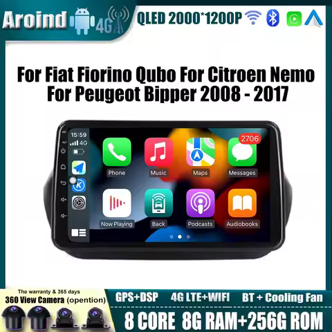 Car Radio For Fiat Fiorino Qubo For Citroen Nemo For Peugeot Bipper 2008 - 2017 Stereo Multimedia Video Player Car Accessories