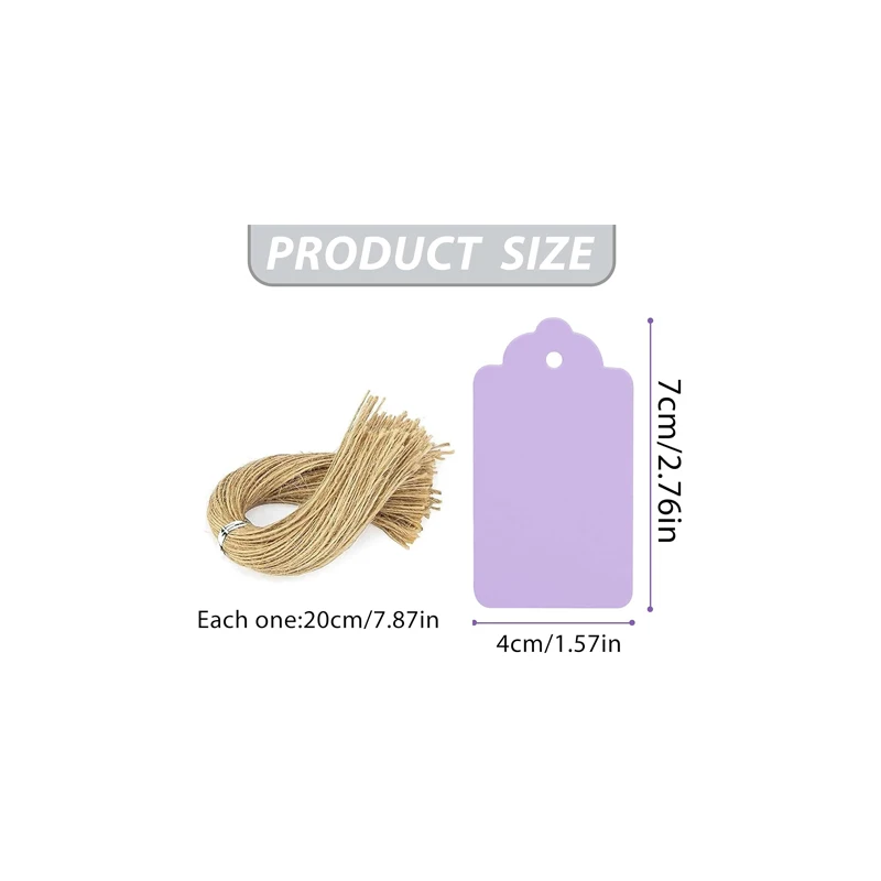 100/200Pcs Colorful Gift Tags with String Small Blank Hang Tag Set for Wrapping Festive Crafts Bookmarks Gift Party Decorations view 6
