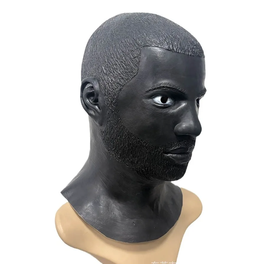 Realistische Latex-Vollkopfmaske für Erwachsene Männer mit Bart und kurzen Haaren für Halloween, Cosplay, Maskerade, Party, Kostümzubehör – Detail 6