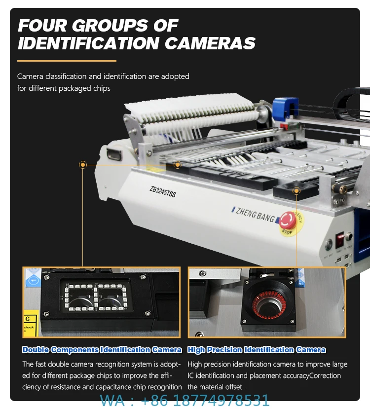 2 Head Smt Machine Pick and Place Assembly Machine ZB3245TSS SMD Pick and Place Machine Desktop Automatic High Speed