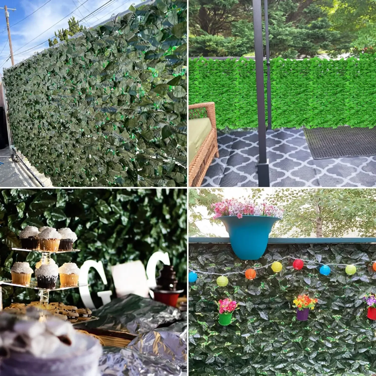 

XMSJ.4'x14' Artificial Laurel Leaf Privacy Fence Screen Faux Leaves Fence Cover Wall Decoration for Outdoor Garden Patio Porch D