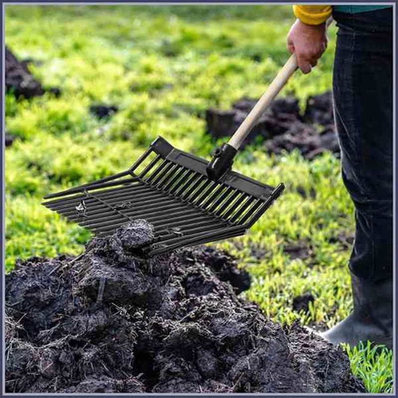 pzhi-manure-fork-replacement-head-pitchfork-head-for-picking-up-manure-plastic-horse-manure-rake-black
