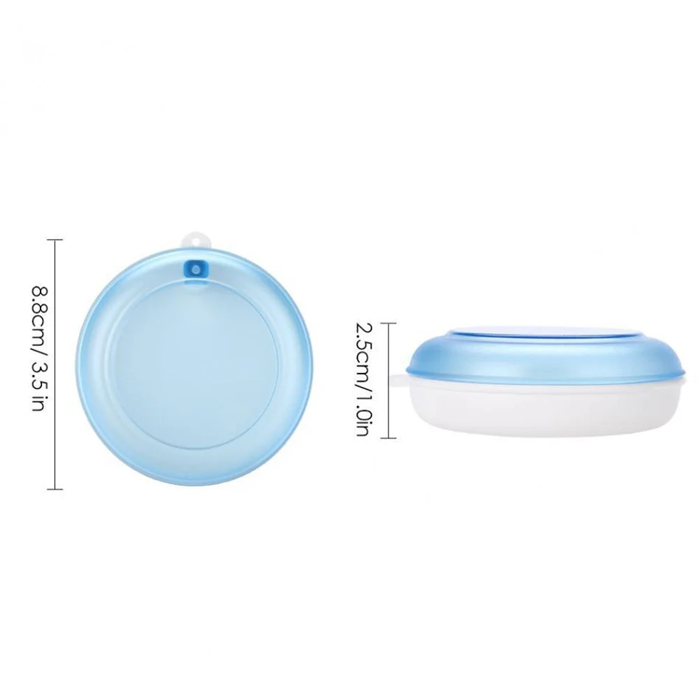 1 قطعة صندوق تخزين دوار محمول أزرق خفيف الوزن متين للأسنان الاصطناعية السفر المنزل استخدام طقم أسنان البلاستيك #3