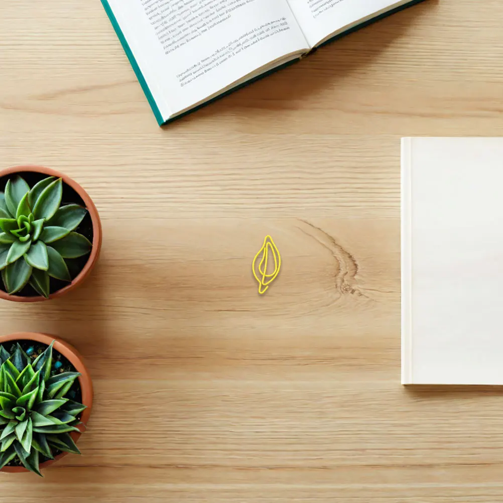 

70Pcs Metal Leaf Shape Clips Creative Decoration for Office School Wedding Planner Cute Paperclips Set Bookmark